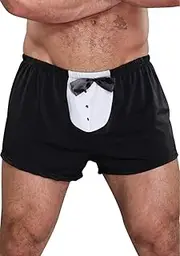 Magic Silk Male Power Novelty Tuxedo Boxer, Black