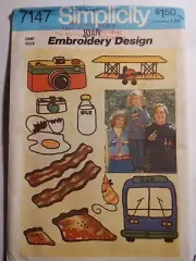 Camping Bus Travel Food Iron on Transfer Simplicity 7147 Sewing Pattern UC VTG