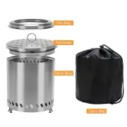 Portable Outdoor Smokeless Fire Pits Wood Burning Stove Camping BBQ Stove Y0U6
