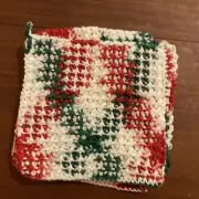 Four Hand Crochet Cotton Dish Cloths - MISTLETOE (CHRISTMAS)