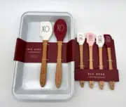 RAE DUNN Valentine Red 3 Piece Baking Set Pan Spatula Spoon + 4 Pc Mini Spatulas