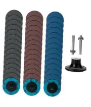 Bates- Quick Change Sanding Discs, 47 pcs, 2-Inch, 1/4” Holder, Grinding Disc,