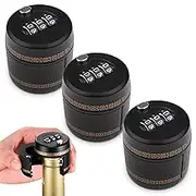 (3 Pack) Combination Lock for Wine & Liquor - Whiskey Top Stopper With Password Code Digital Lock (Diameter 26-28mm) (Plastic x 3)