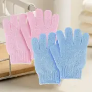 Exfoliating Bath Gloves Set, 4 Dual Texture Sponges for Shower Use