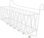 Gogogmee Student Room Storage Bedside Organizer Iron Bed Shelf Hanging Basket Dormitory Supplies