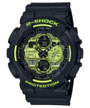 Casio Gshock GA-140DC-1A Black With Green Face Sports Watch NEW