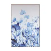 Maine & Crawford 120x80cm Carina Blue Floral Canvas w/ Frame Wall Hanging Art