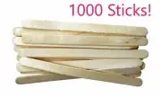 1000 WOODEN CRAFT STICKS PADDLE POP Coffee Stirrers Ice Cream FREE SHIP - NEW