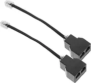 WATIIFUFU Versatile 2pcs Rj11 Telephone Splitter Rj14 4-core Phone Cable Adapter 6p4c Detachable Line for Landline
