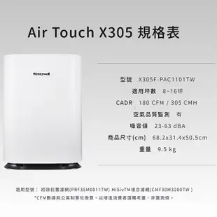 Honeywell Air Touch X305 空氣清淨機 X305F-PAC1101TW 福利品 原廠公司貨