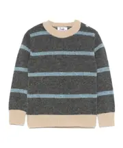 Il Gufo Striped Pullover Sweater 9M,18M,24M,12M Coal gray/light blue