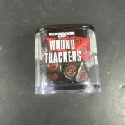 Games Workshop Warhammer 40K dice Wound Trackers - Black & Red (8) New OOP
