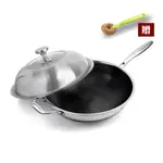 【MASIONS 美心】維多利亞316不鏽鋼複合黑晶鍋炒鍋-34CM（送刷具）
