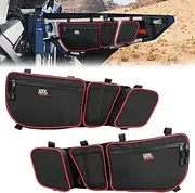 KEMIMOTO X3 Front Door Bags Red Compatible with Can-Am Maverick X3 MAX Turbo R X DS Turbo X RS Turbo R 2017-2024 X3 Upper Door Storage Bags with Removable Knee Pad and Cup Holder