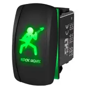 12V Rocker Switch "Rock Lights" Guitar Dude Marine UTV RZR Maverick Teryx GREEN