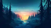 Landscape forest mikael gustafsson river trees Custom Gaming Mat Desk