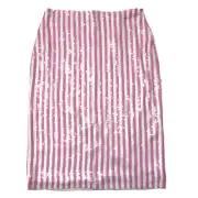 NWT J.Crew Collection Striped Pencil in Pink White Sequin Skirt 4 $695