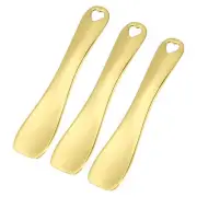 3 Pcs Makeup Spatula Mini Spoon Zinc Alloy Heart Shaped 2.36"x0.49"