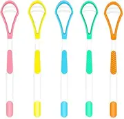 Tongue Brush, Pack of 5 2-in-1 Tongue Cleaner, Tongue Scraper for Adults and Children, Silicone Mouth Brush, Tongue Scraper, Mouth Tongue Brush for Fresh Breath