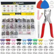 200 Sets Snap Fasteners Tool Kit Includes Hollow and Solid Metal Prong Snaps But