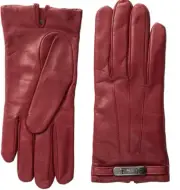 COACH Women's Red Swagger Black Cherry Gloves Size 7.5 L69211