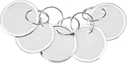 Fanrel 60 Pieces Metal Rimmed Key Tags Round Paper Tags with Split Rings (31mm, White)