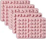 Chocolate Molds 266 Cavity Silicone Candy Molds for Baking, Non Stick Chocolate Mold for Hard Candy, Gummies, Caramels, and Jellies, Featuring Cute Cartoon Fruits and Sea Creatures (5 Pcs)