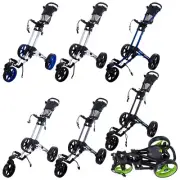 2025 FastFold Flex 360 Swivel Golf 3-Wheel Push Trolley One Click Easy Folding