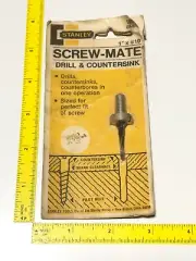 Stanley Screw-Mate 1" x #10 VTG Boatbuilders Countersink Drill Bit 1525 New NOS