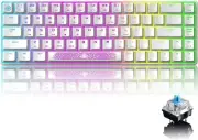 60% RGB Mini Mechanical Gaming Keyboard Portable 68 Keys Blue Switches USBType-C