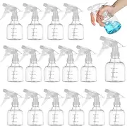 24 Pcs Plastic Spray Bottles, 8 oz Empty Refillable Spray Bottles with Adjustable Nozzles & Dual Scales, Small Leak-Proof Sprayers for Hair Care, Gardening, Cleaning, Clear Bottle Head with Scale