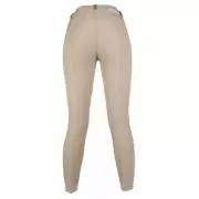 HKM Women's Venezia EVA Flap Knee Patch Silicone Riding Breeches - Taupe - 10737