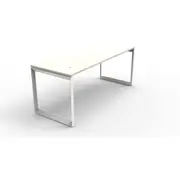 RAPIDLINE RAPID INFINITY LOOP LEG WORKSTATION Single Sided 1 Person W1800 x D700 x H730mm Natural White with Cable Entry Holes