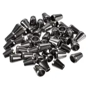 64pcs Bell Cord Rope Locks Fastener Ends Stopper for Lanyard Backpack, Black