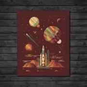 DKNG Orion (16"x20" Rocket/Galaxy/Outer Space Silkscreen Art Print/Poster)