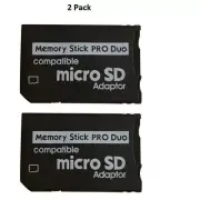 2 pack Micro SD To Memory Stick Adapter Support Memory Card Adapter For PSP