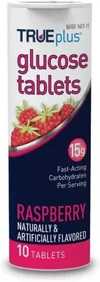TRUEplus? Glucose Tablets, Raspberry Flavor - 10ct Tube (1)