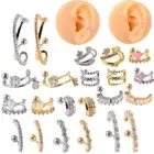 2PCS Piercing Ear Cuff Studs Earrings Hoop Tragus Helix Cartilage Labret Monroe