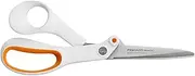 Fiskars Amplify Razor Edge, All Purpose Scissors, Length: 21 cm, Stainless Steel Blade/Plastic Handles, White/Orange, 1005223