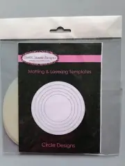 MATTING & LAYERING TEMPLATES (5), Circle design 12-6cm - DEBBI MOORE, New/Sealed