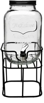 Sun Tea Mini Mason Jar Glass Beverage Dispenser with Lid Glassware for Water,...