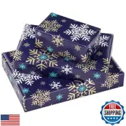 RUSPEPA Christmas Wrapping Paper Roll - Mini Roll - Snowflake Pattern Great f