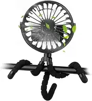 Octopus handheld fan, portable clip-on fan, versatile desig, 3-speed, rechargeable fan with battery, suitable for folding baby carriages, treadmills, fans for outdoor activities.