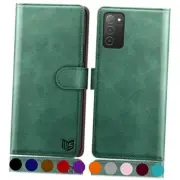 for Samsung Galaxy A03S Wallet case 【RFID Blocking】 Credit Card Sea Green