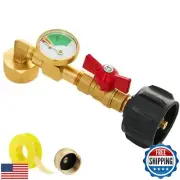 UJW Propane Refill Adapter with Valve and Gauge,Fill 1 lb Bottles from 20 lb