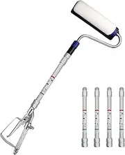 ZHUITU Airless Paint Sprayer Roller Inner Feed for High Pressure Airless Spray Gun with Wand Power Wall Brush Self-Priming Paint Roller 11.8 inch Extension Pole, Silver