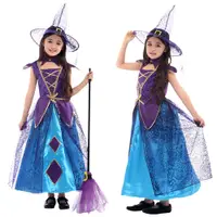 在飛比找蝦皮購物優惠-萬聖節角色扮演女巫帶南瓜袋嘉年華派對兒童服裝裝扮兒童服裝女孩