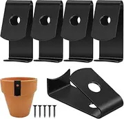 Toddmomy 5pcs Stainless Steel Plant Hangers Flower Pot Clips: Terracotta Pots Hangers Wall Hooks with Screws Holds for Outdoor Garden Patio Plant Display
