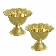Akhand Diya Oil Ghee Lamp Puja Diya Set of 2 Brass Size 2 Inch