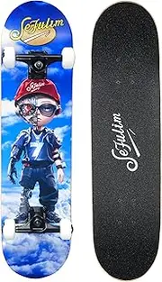 Sefulim Professional Skateboard, Professional Skateboard with ABEC-9 Bearing 7 Layer Hard Maple Deck, Complete Skateboard for Adults, Teens, Kids and Beginners…